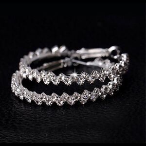 Beautiful CZ Diamond Hoop Earrings